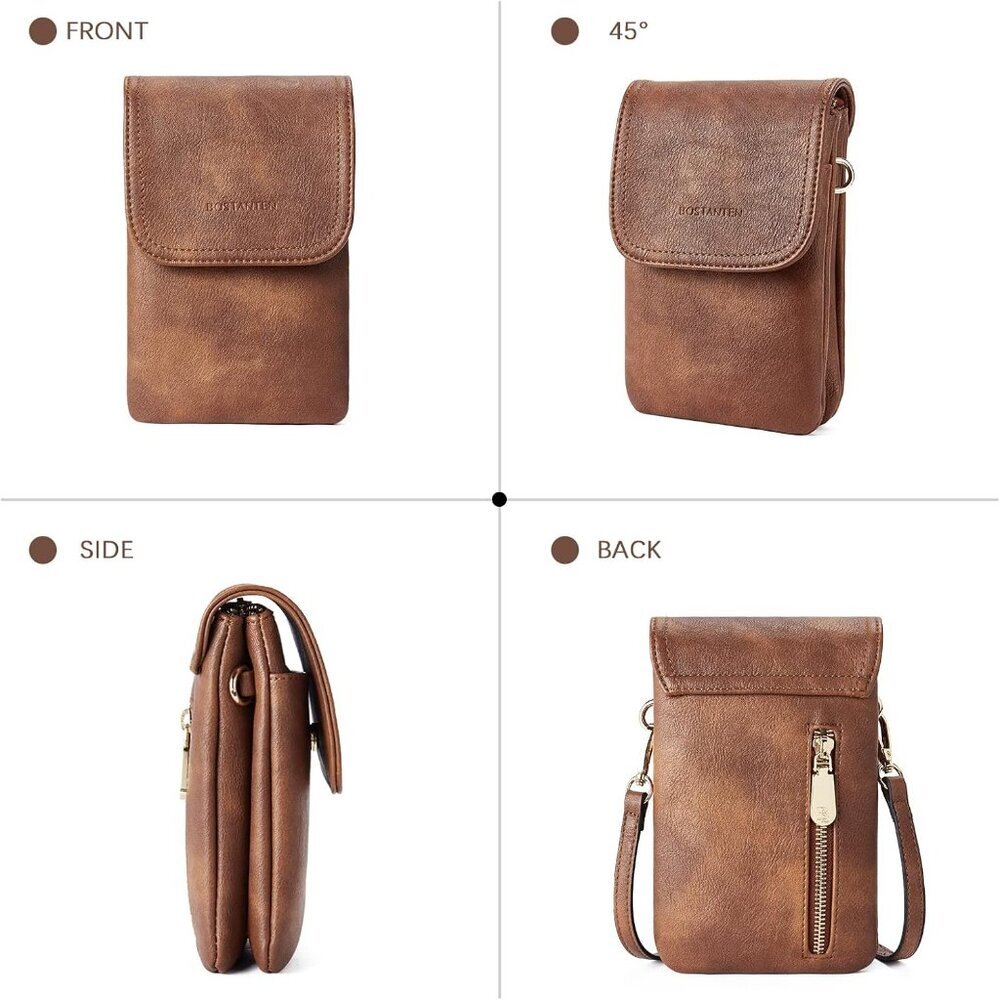 Chic Vegan Leather Crossbody Bag for Women - Stylish Phone Purse with Adjustable - Picture 7 of 7